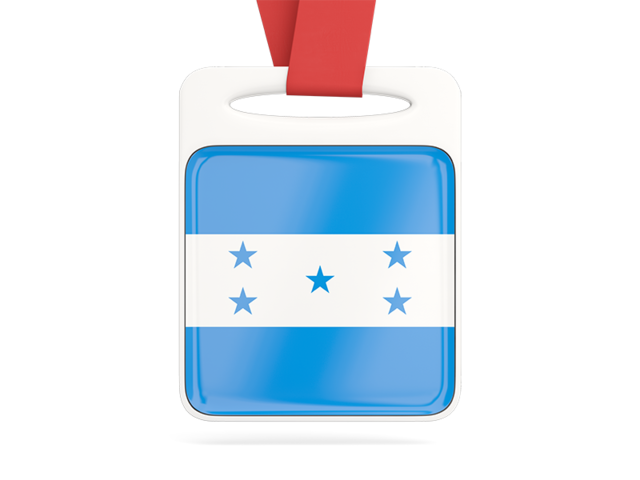 Card with ribbon. Download flag icon of Honduras at PNG format
