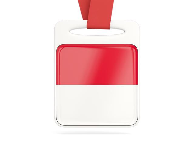 Card with ribbon. Download flag icon of Indonesia at PNG format