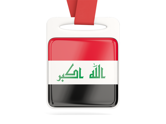 Card with ribbon. Download flag icon of Iraq at PNG format