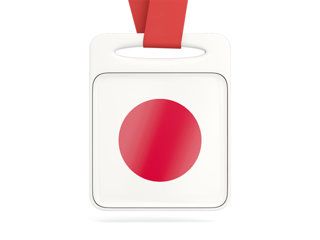 Card with ribbon. Download flag icon of Japan at PNG format