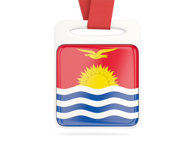 Card with ribbon. Download flag icon of Kiribati at PNG format
