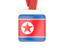 North Korea. Card with ribbon. Download icon.