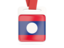 Laos. Card with ribbon. Download icon.