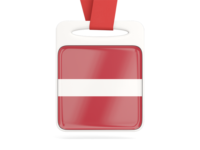 Card with ribbon. Download flag icon of Latvia at PNG format