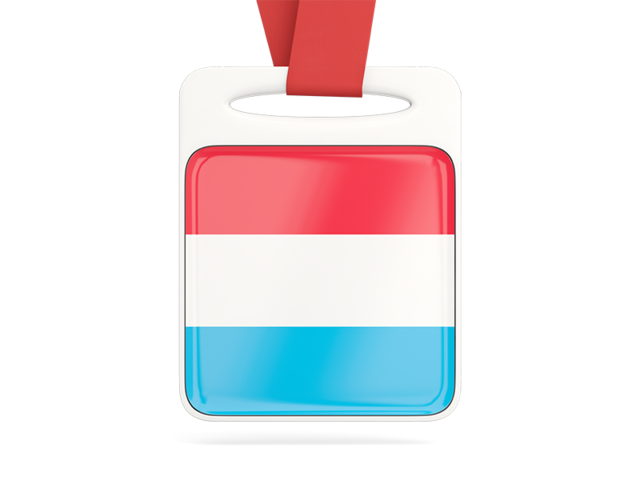 Card with ribbon. Download flag icon of Luxembourg at PNG format