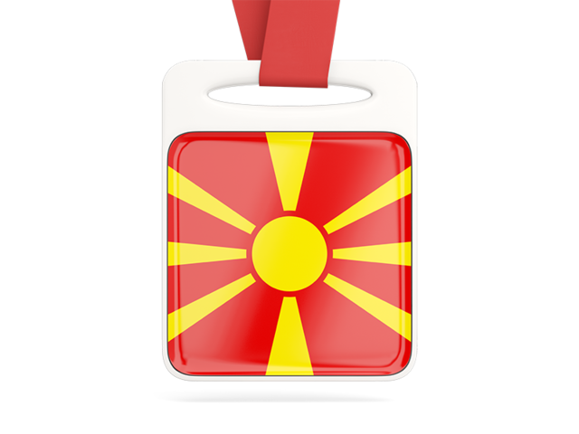 Card with ribbon. Download flag icon of Macedonia at PNG format