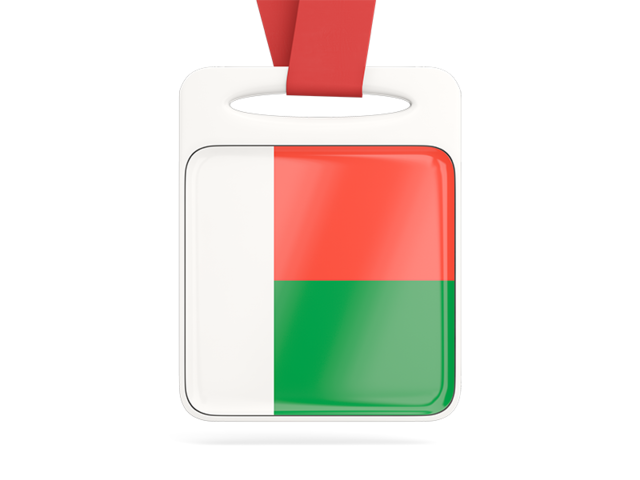 Card with ribbon. Download flag icon of Madagascar at PNG format