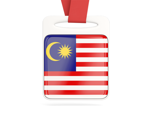 Card with ribbon. Download flag icon of Malaysia at PNG format