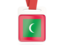 Maldives. Card with ribbon. Download icon.