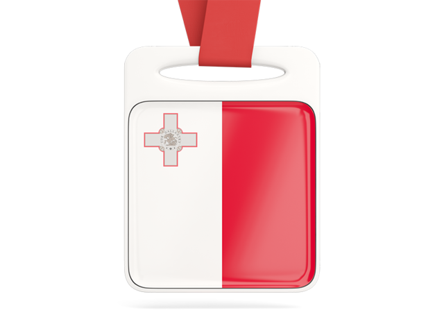 Card with ribbon. Download flag icon of Malta at PNG format