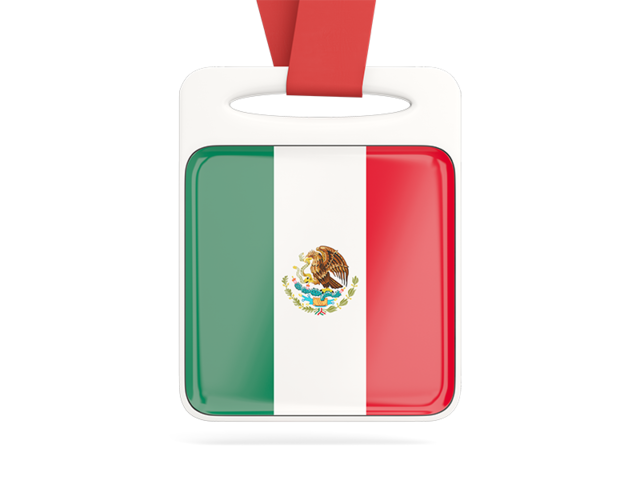 Card with ribbon. Download flag icon of Mexico at PNG format