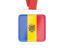 Moldova. Card with ribbon. Download icon.