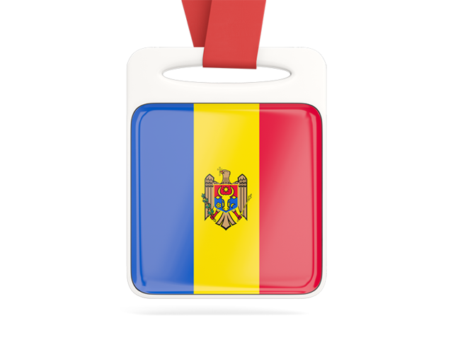 Card with ribbon. Download flag icon of Moldova at PNG format