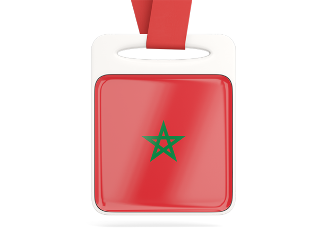 Card with ribbon. Download flag icon of Morocco at PNG format