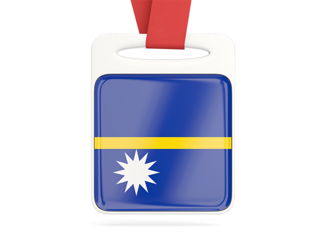 Card with ribbon. Download flag icon of Nauru at PNG format