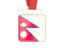 Nepal. Card with ribbon. Download icon.