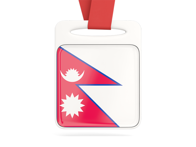 Card with ribbon. Download flag icon of Nepal at PNG format