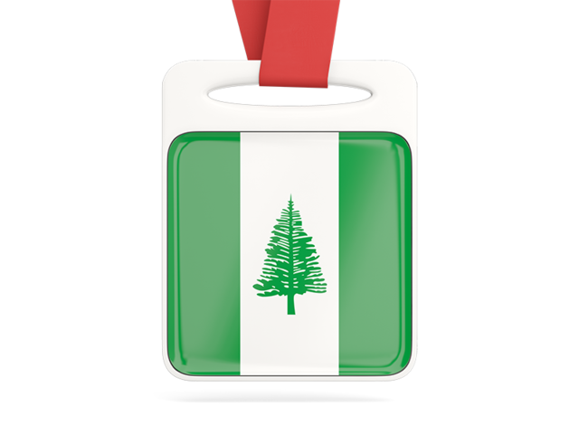 Card with ribbon. Download flag icon of Norfolk Island at PNG format