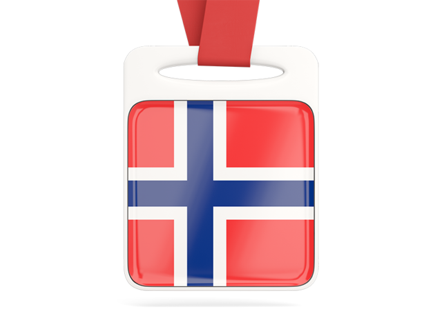 Card with ribbon. Download flag icon of Norway at PNG format