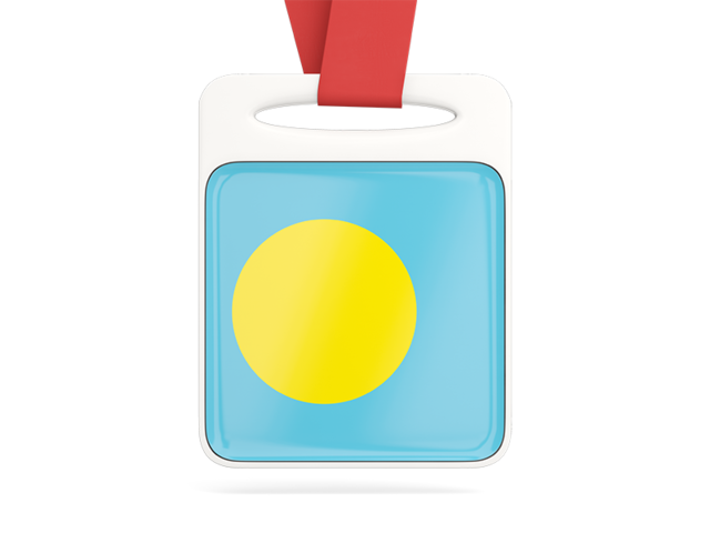 Card with ribbon. Download flag icon of Palau at PNG format