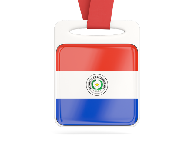 Card with ribbon. Download flag icon of Paraguay at PNG format