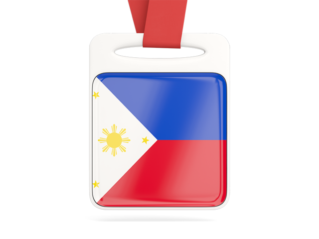 Card with ribbon. Download flag icon of Philippines at PNG format