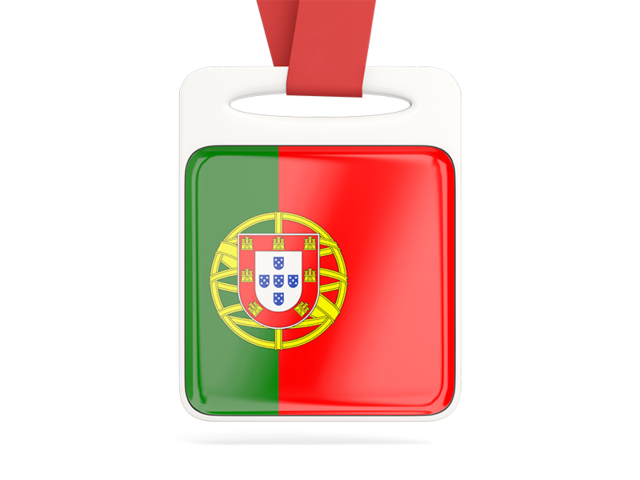 Card with ribbon. Download flag icon of Portugal at PNG format
