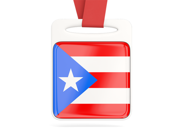 Card with ribbon. Download flag icon of Puerto Rico at PNG format