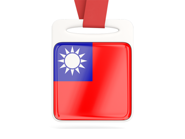 Card with ribbon. Download flag icon of Taiwan at PNG format