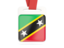 Saint Kitts and Nevis. Card with ribbon. Download icon.