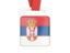 Serbia. Card with ribbon. Download icon.