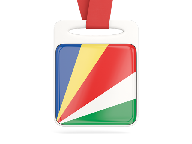 Card with ribbon. Download flag icon of Seychelles at PNG format