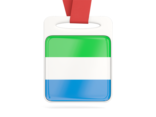 Card with ribbon. Download flag icon of Sierra Leone at PNG format