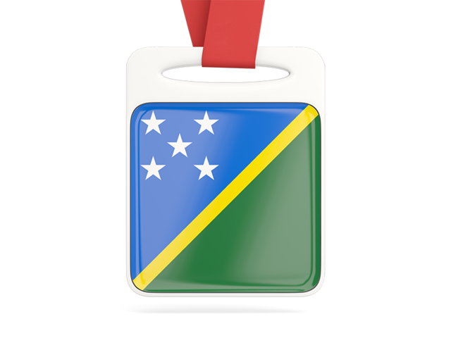 Card with ribbon. Download flag icon of Solomon Islands at PNG format
