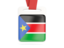 South Sudan. Card with ribbon. Download icon.