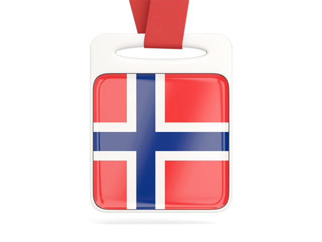 Card with ribbon. Download flag icon of Svalbard and Jan Mayen at PNG format