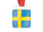 Sweden. Card with ribbon. Download icon.