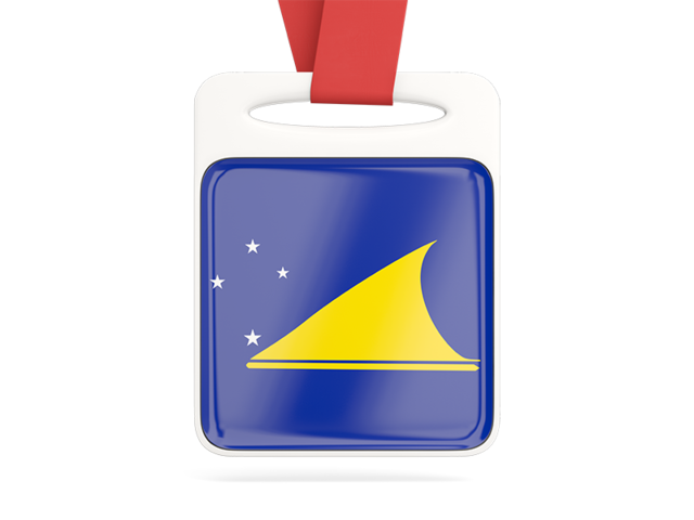 Card with ribbon. Download flag icon of Tokelau at PNG format