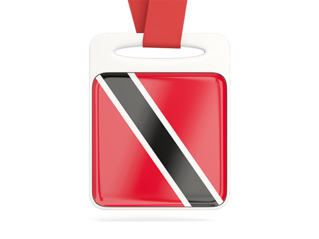 Card with ribbon. Download flag icon of Trinidad and Tobago at PNG format