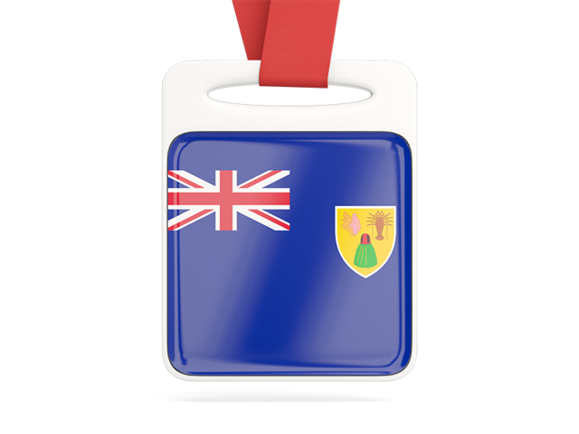 Card with ribbon. Download flag icon of Turks and Caicos Islands at PNG format