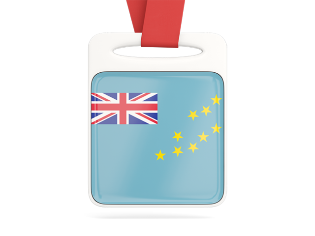 Card with ribbon. Download flag icon of Tuvalu at PNG format