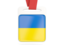 Ukraine. Card with ribbon. Download icon.