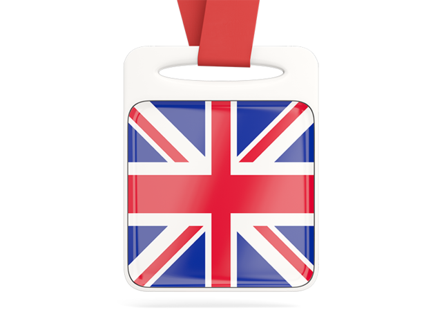 Card with ribbon. Download flag icon of United Kingdom at PNG format
