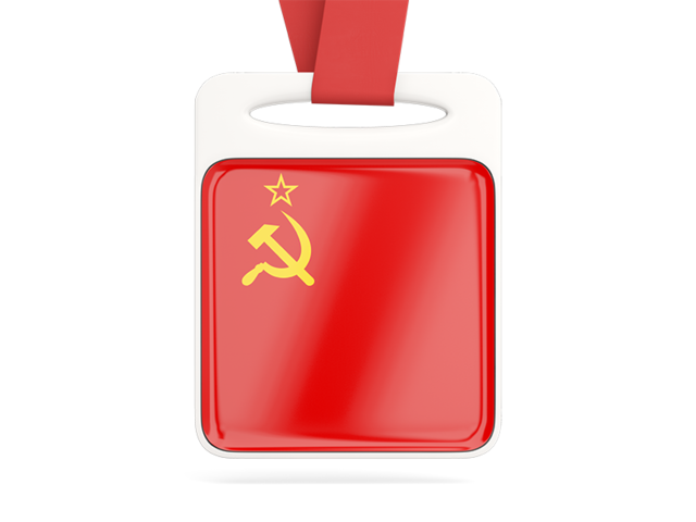 Card with ribbon. Download flag icon of Soviet Union at PNG format