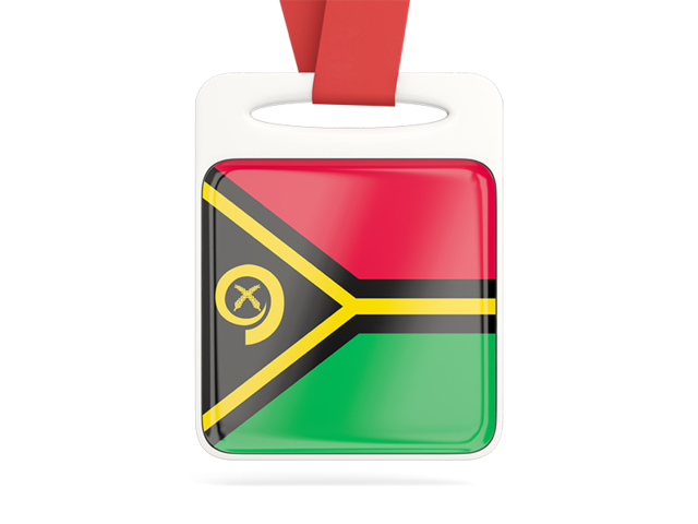 Card with ribbon. Download flag icon of Vanuatu at PNG format