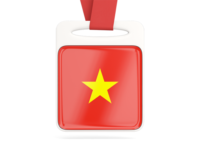 Card with ribbon. Download flag icon of Vietnam at PNG format