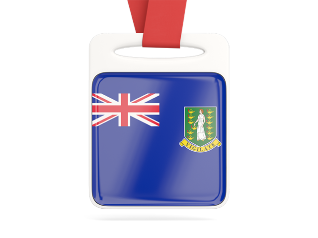 Card with ribbon. Download flag icon of Virgin Islands at PNG format