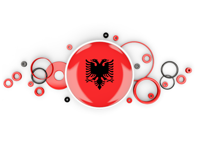 Circle background. Download flag icon of Albania at PNG format