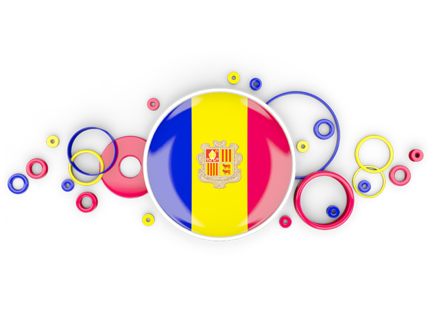 Circle background. Download flag icon of Andorra at PNG format