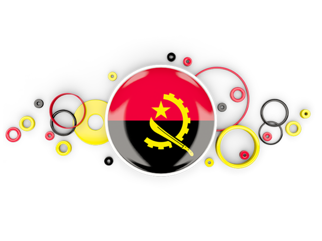 Circle background. Download flag icon of Angola at PNG format